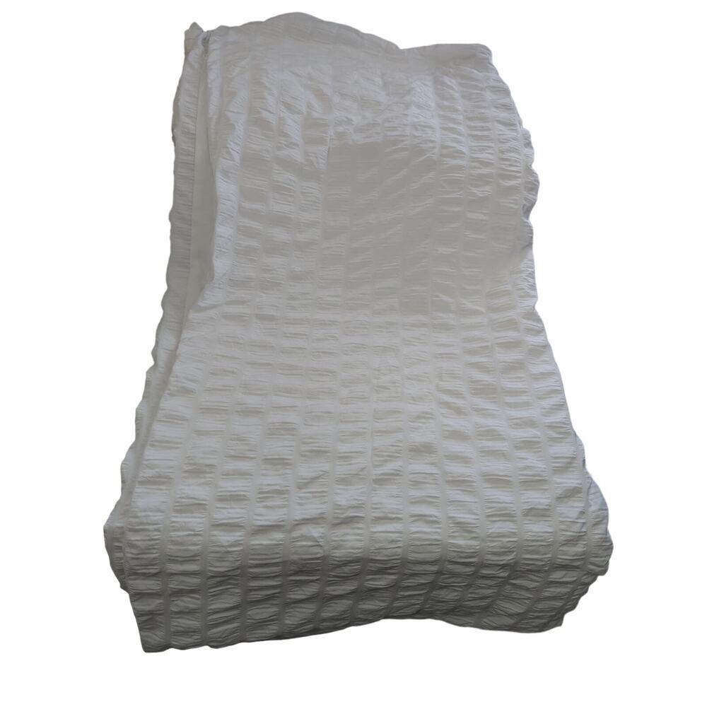 GORGEOUS WHITE PUFF CRIMPED MICROFIBER DUVET COMFORTER COVER! SZ FL - Picture 5 of 7